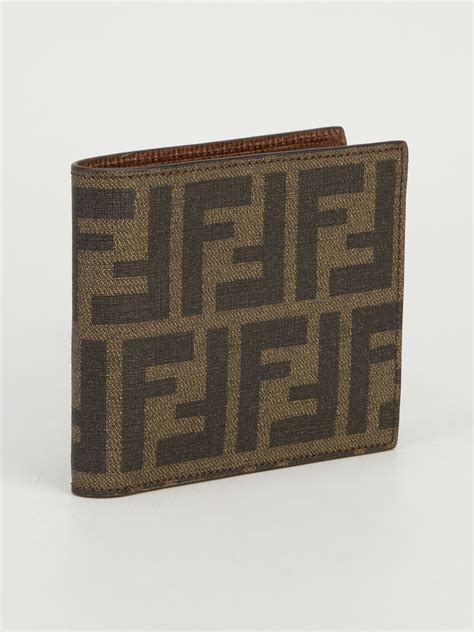 fendi face bi fold wallet|fendi leather printed bifold wallet.